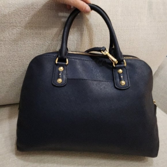 Michael Kors Navy Blue Leather Shoulder Bag Purse - Picture 3 of 16
